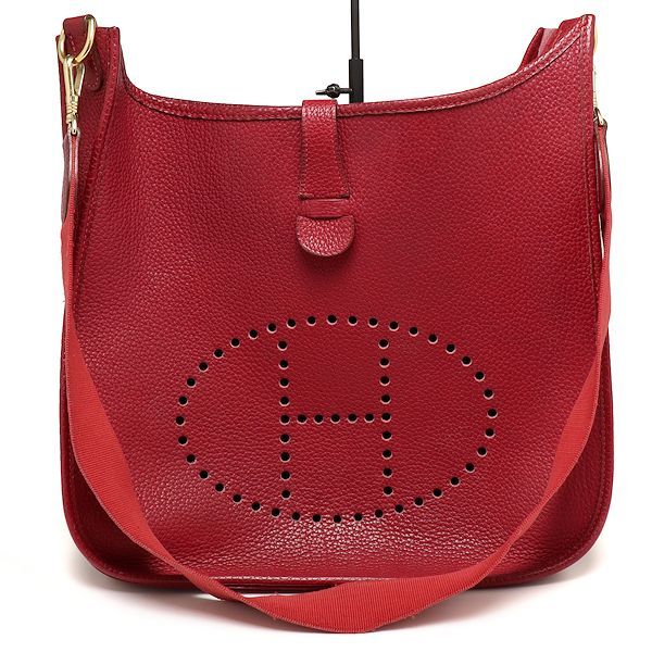 エルメス エブリンGM レッド トリヨンクレマンス □G刻印 HERMES 