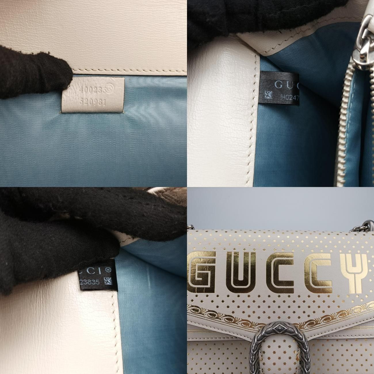 グッチGucciディオニュソスホワイト×ゴールドレザー400235H024723835