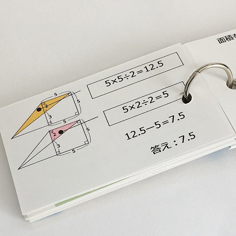 ☆【047】小学生算数 図形の面積 基本編 一問一答カード 中学