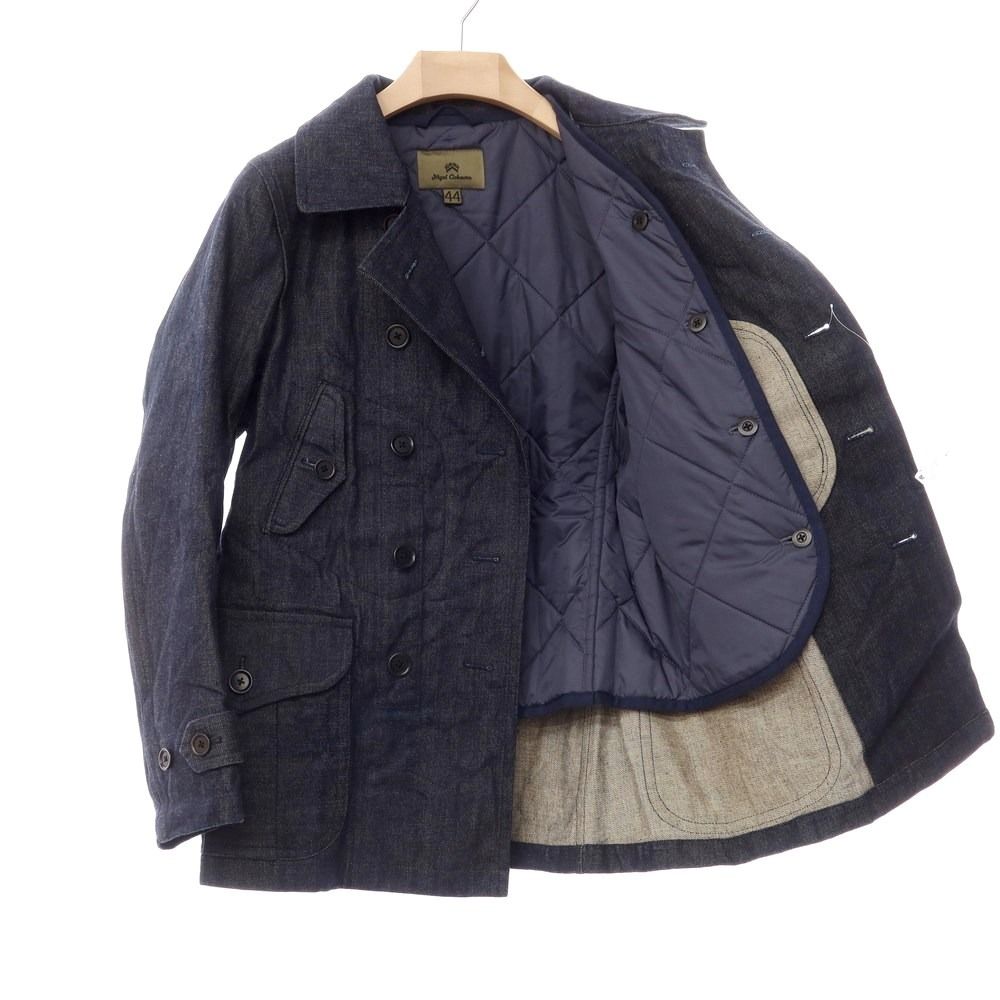 【中古】ナイジェルケーボン Nigel Cabourn コットンデニム キルティングライナー ピーコート ネイビー【サイズ44】【メンズ】 中古】ナイジェルケーボン Nigel Cabourn キルティングライナー付き