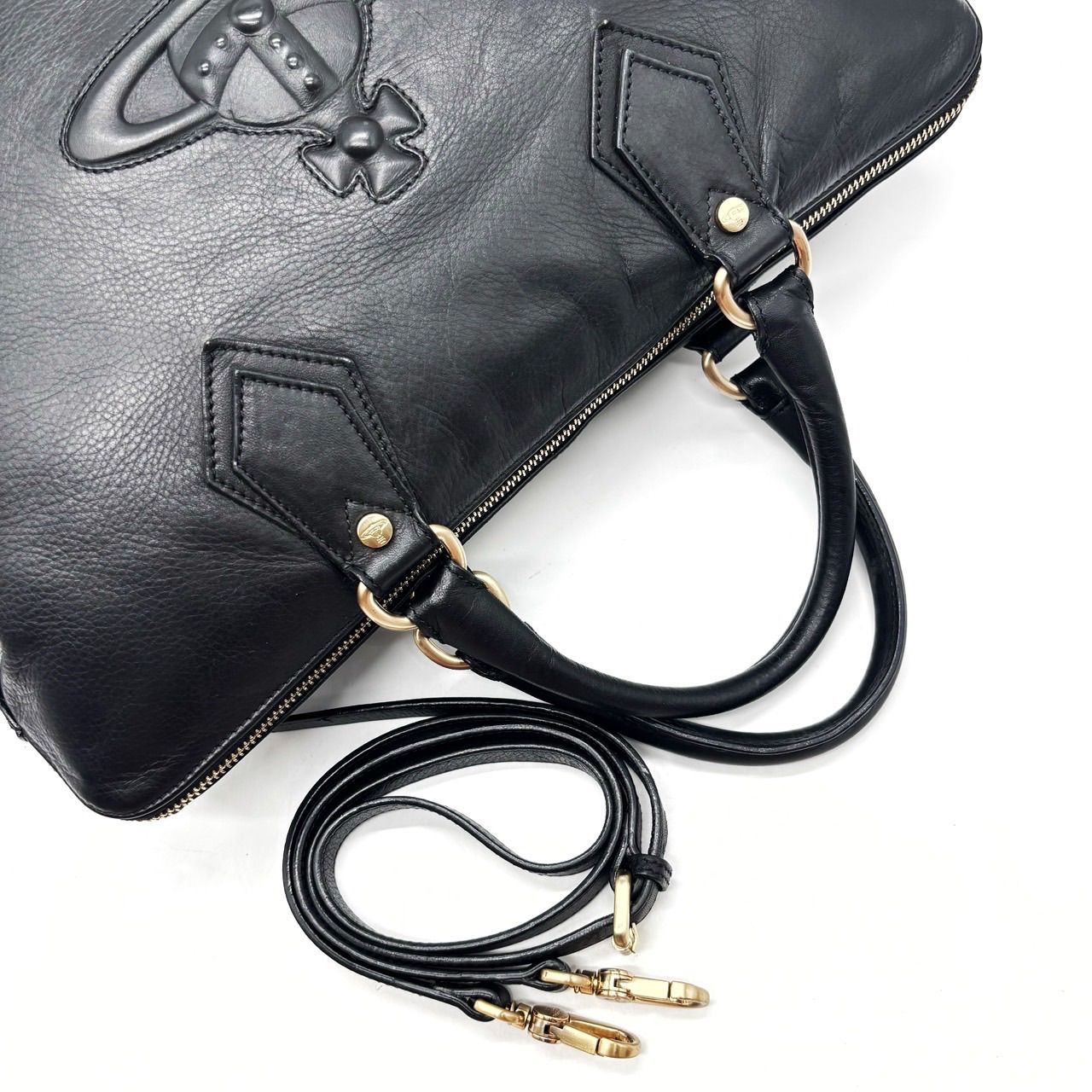 【美品】ヴィヴィアンウエストウッド ビジネスバッグ レザー オーブ ロゴ 黒 ✨美品✨ Vivienne westwood ヴィヴィアンウエストウッド
