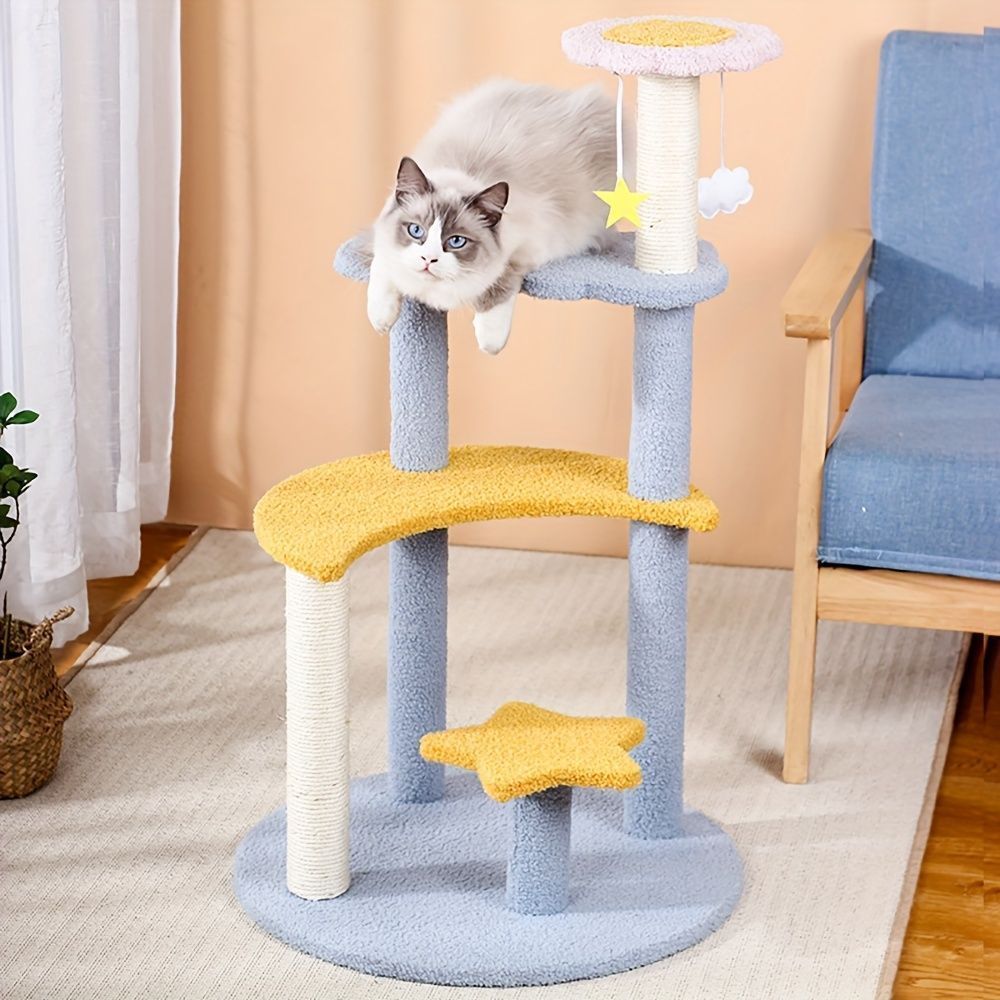 多段キャットタワー 猫爪とぎポスト付き