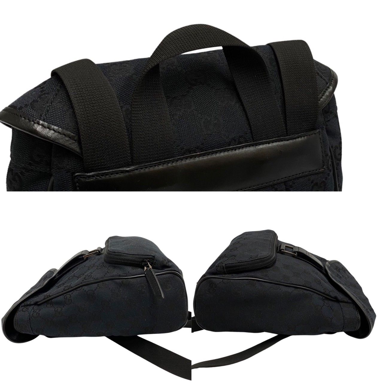 GUCCI バックパック リュック GGキャンバス レザー 美品 GUCCI グッチ バックパック オフディアGGミディアムバックパック
