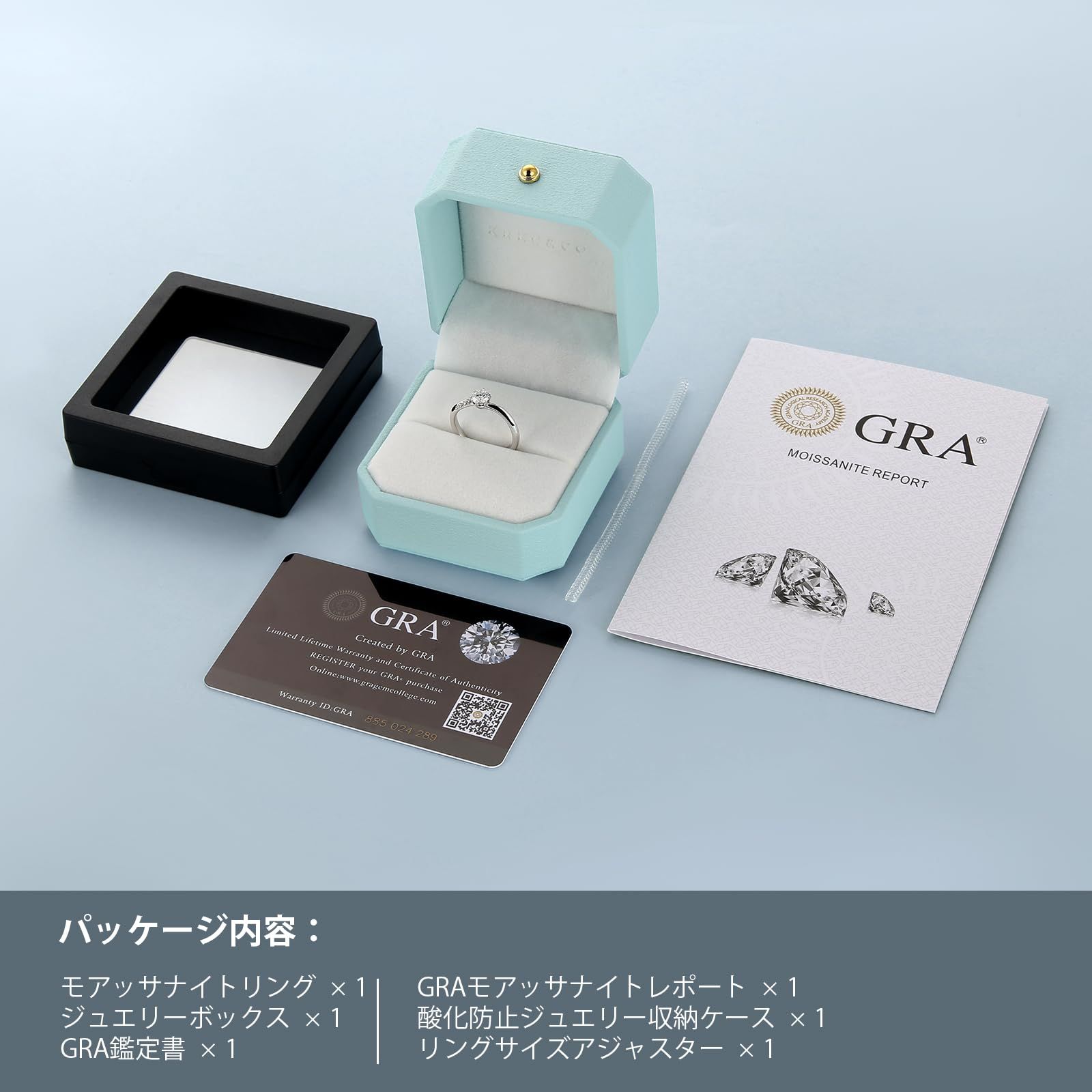 KRKC CO モアッサナイト 婚約指輪 プロポーズリング 0 3 5カラット 人工ダイヤモンド スターリングシルバー レディースゆびわ エンゲージリング ホワイトゴールドメッキ 金属アレルギー対応 リボン付き 模様入り