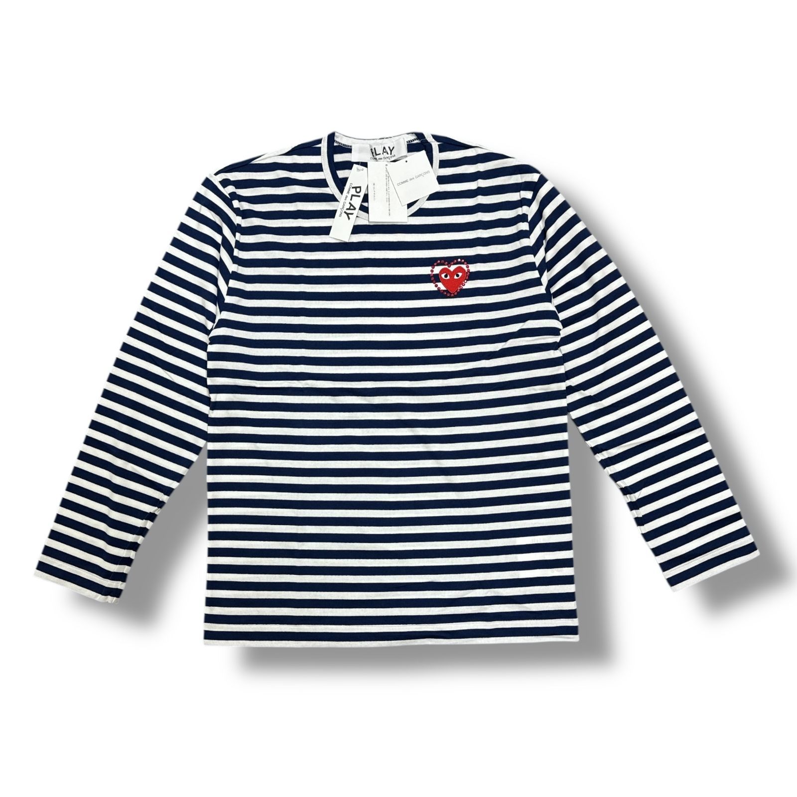 PLAYコムデギャルソンストーン入りボーダーロンT