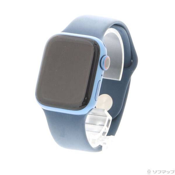 〔 品〕 Apple Watch Series 7 GPS Cellular 41mm ブルーアルミニウムケース アビスブルースポーツバンド 352