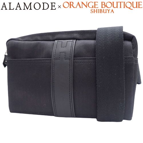 HERMES エルメス アカプルコ サンチュール ブラック黒 トワルシェブロン レザー パラジウム金具 シルバー金具 ボディバッグ 肩掛け 斜め掛け メッセンジャー ショルダー メンズ 40802092168 アラモード