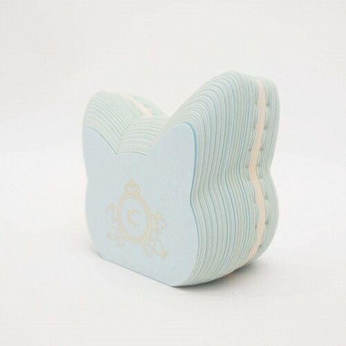 (まとめ）#クルーシャル 付箋 マカロン付箋 ネコ light blue S180020B 【×15セット】