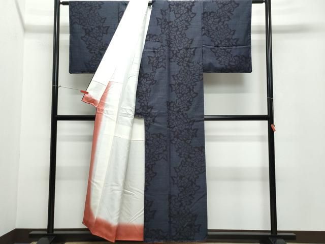 平和屋着物○結城紬 80亀甲 草花文 正絹 逸品 未使用 CAAV6560vf  