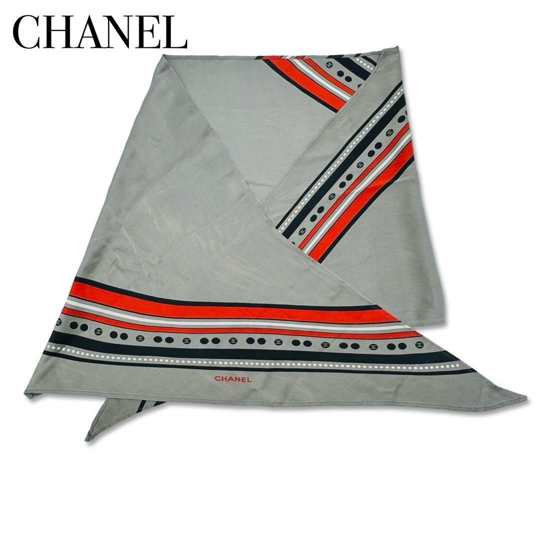 CHANEL シャネル ココマーク シルク100％ スカーフ ストール