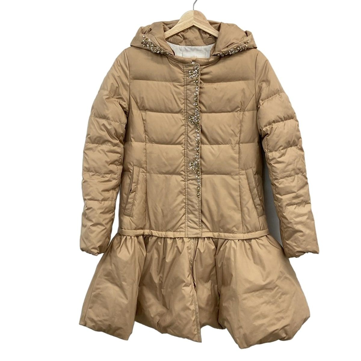 Chesty チェスティ ダウンコート サイズ1 S レディース - ベージュ 長袖|ビジュー|冬|フード着脱可