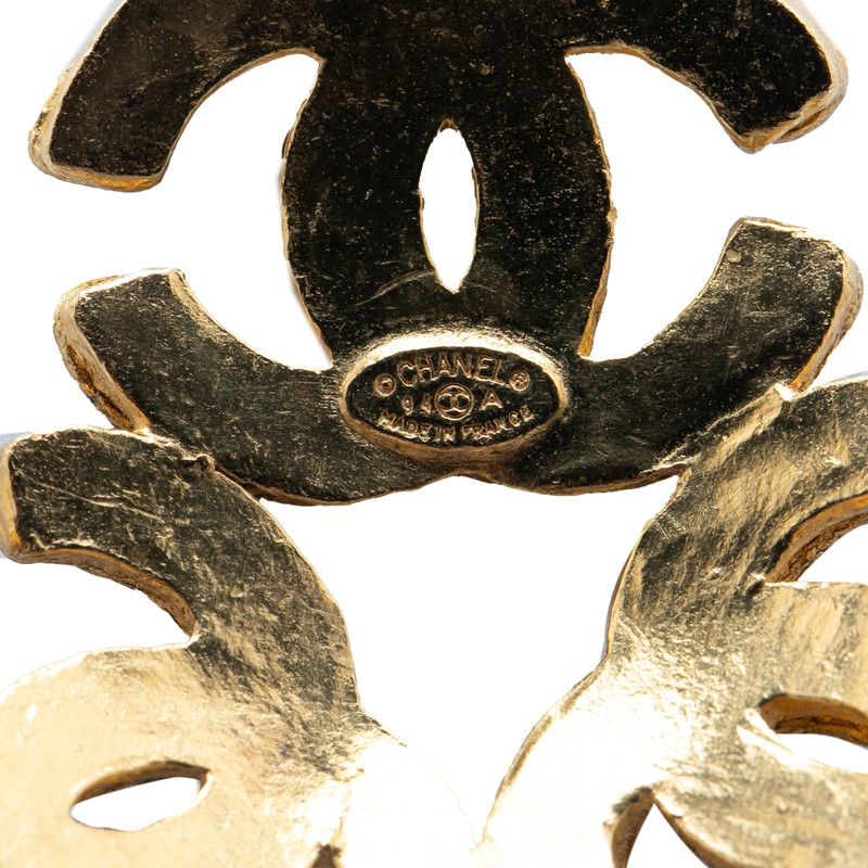 シャネル ヴィンテージ トリプルココマーク ロングネックレス ゴールド  