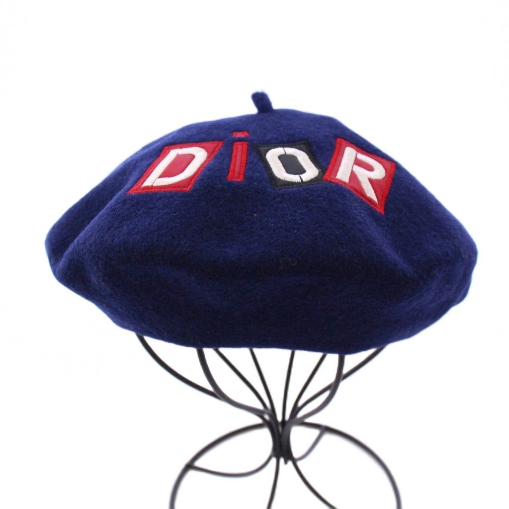 クリスチャンディオール Christian Dior ベレー帽 帽子 ロゴ 刺繍