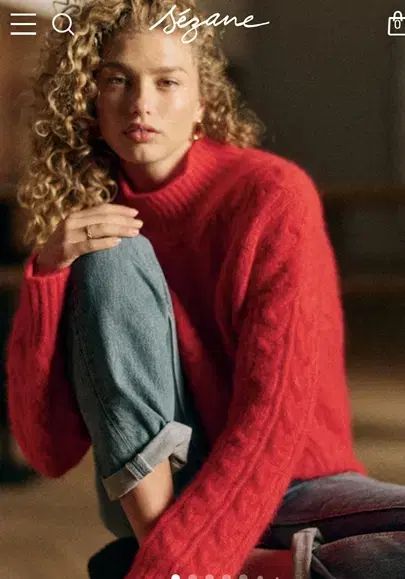 sezane セザンヌ ベビー アルパカ 赤 ケーブル ニット s サイズ