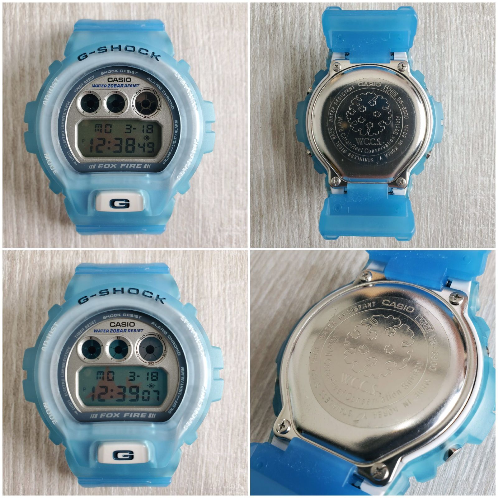 CASIOカシオ□美品 1997年製 G-SHOCK DW-6900WC-2BT W.C.C.S 初代 世界サンゴ礁保護協会 限定モデル マンタ  FOX FIRE 三つ目 ブルースケルトン 腕時計 ジーショック 定価15000 - メルカリ