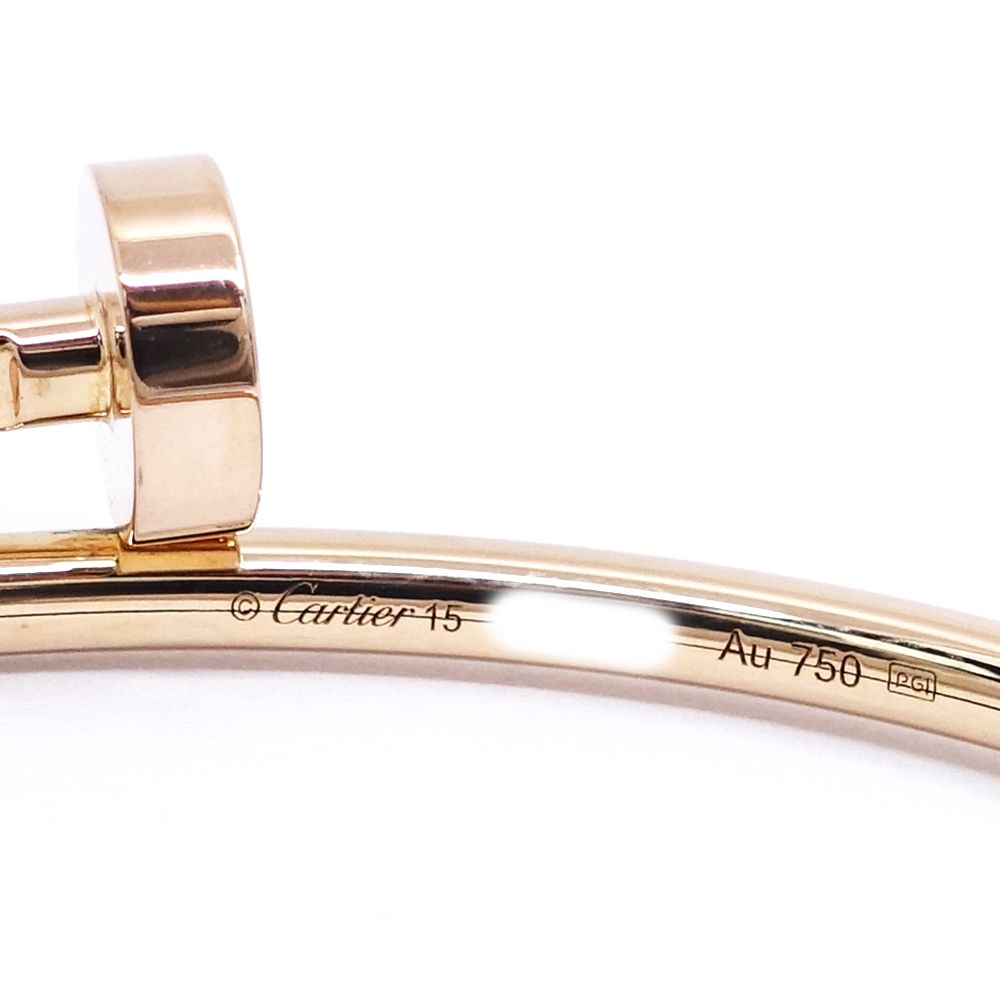 カルティエ K18PG ジュストアンクル SM スモールモデル ダイヤモンド ブレスレット バングル 750PG ジュエリー