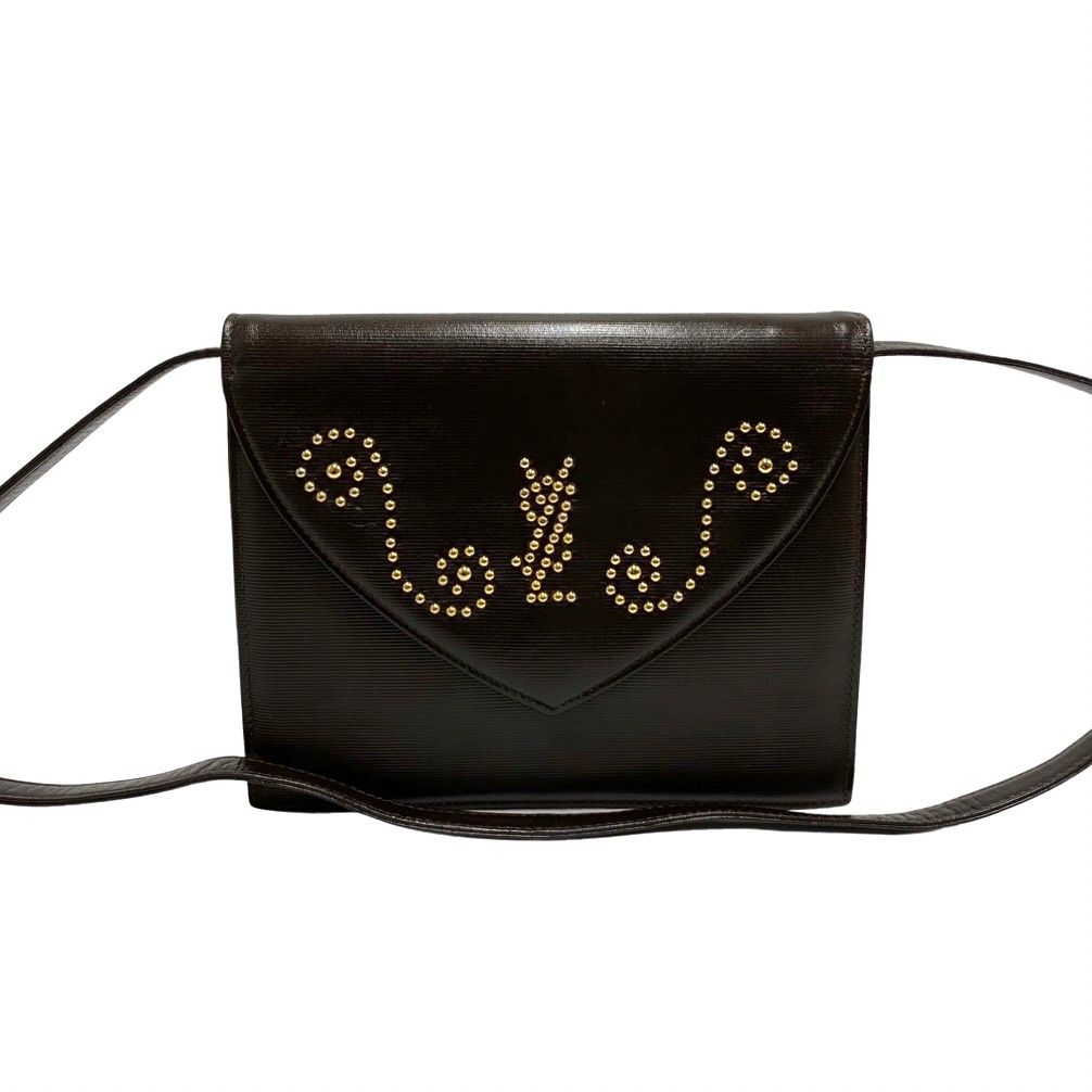 ほぼ未使用品 YVES SAINT LAURENT イヴサンローラン YSL ロゴ スタッズ
