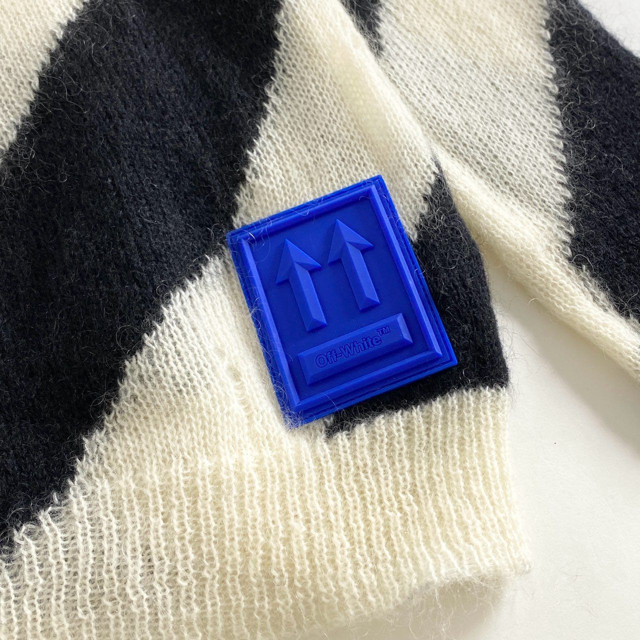 80h12 OFF-WHITE オフホワイト MOHAIR DIAG SWEATER モヘアニット 