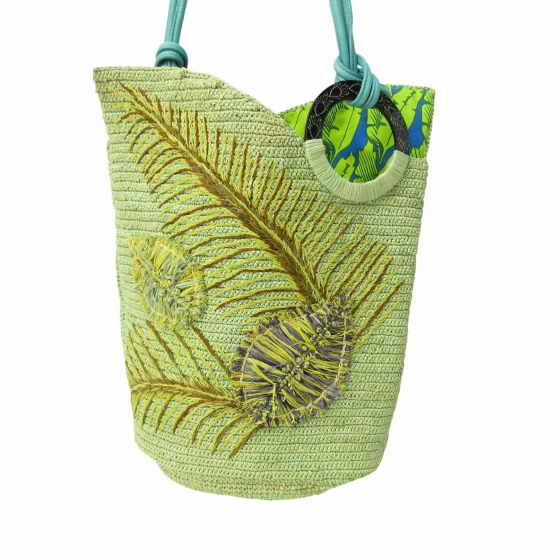 【美品】ジャマンピエッシュ　ラフィアバッグ Jamin Puech（ジャマンピュエッシュ）の「ラフィアバッグ