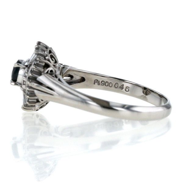 Pt900 プラチナ リング アレキサンドライト 0.46ct ダイヤモンド