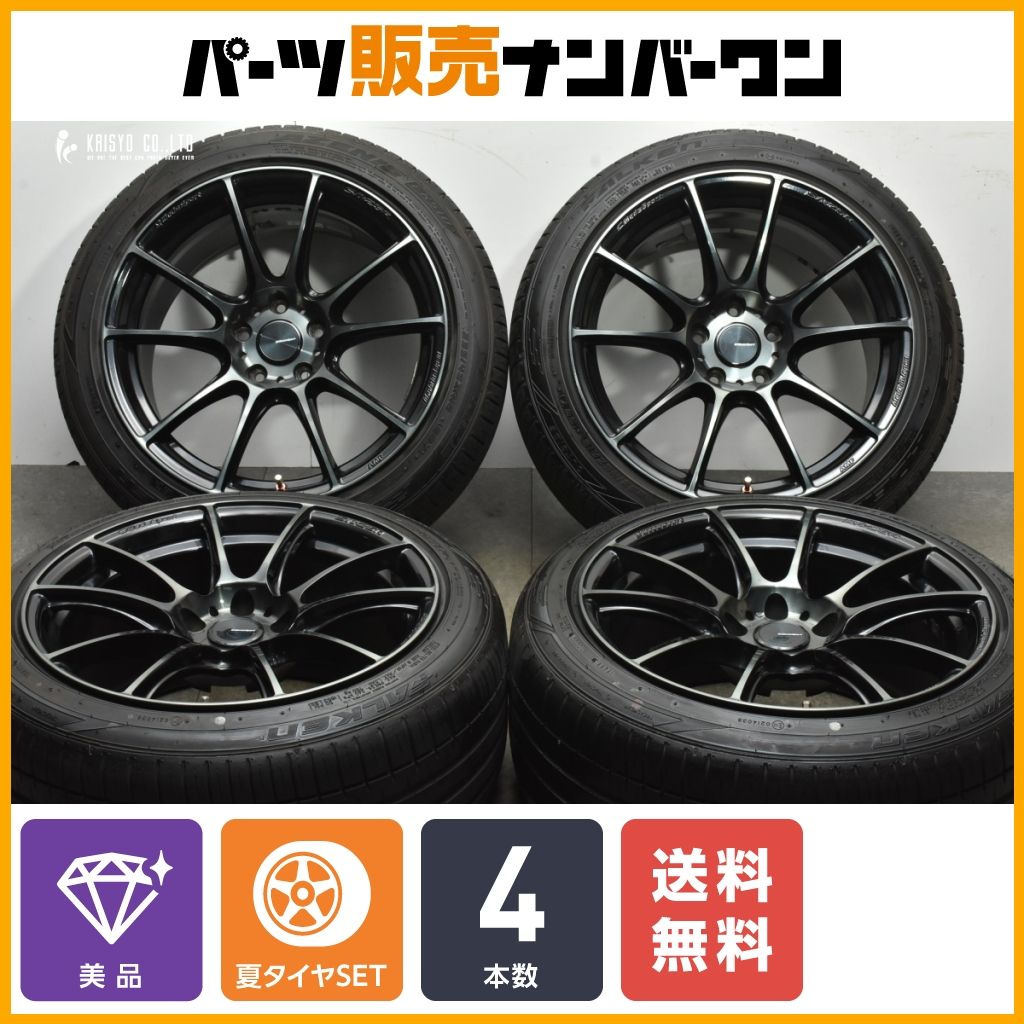 【美品】WedsSport SA-25R 18in 9.5J +45/+38 PCD114.3 ファルケン アゼニス FK510 235/45R18 カムリ クラウン オデッセイ MAZDA6 即納可