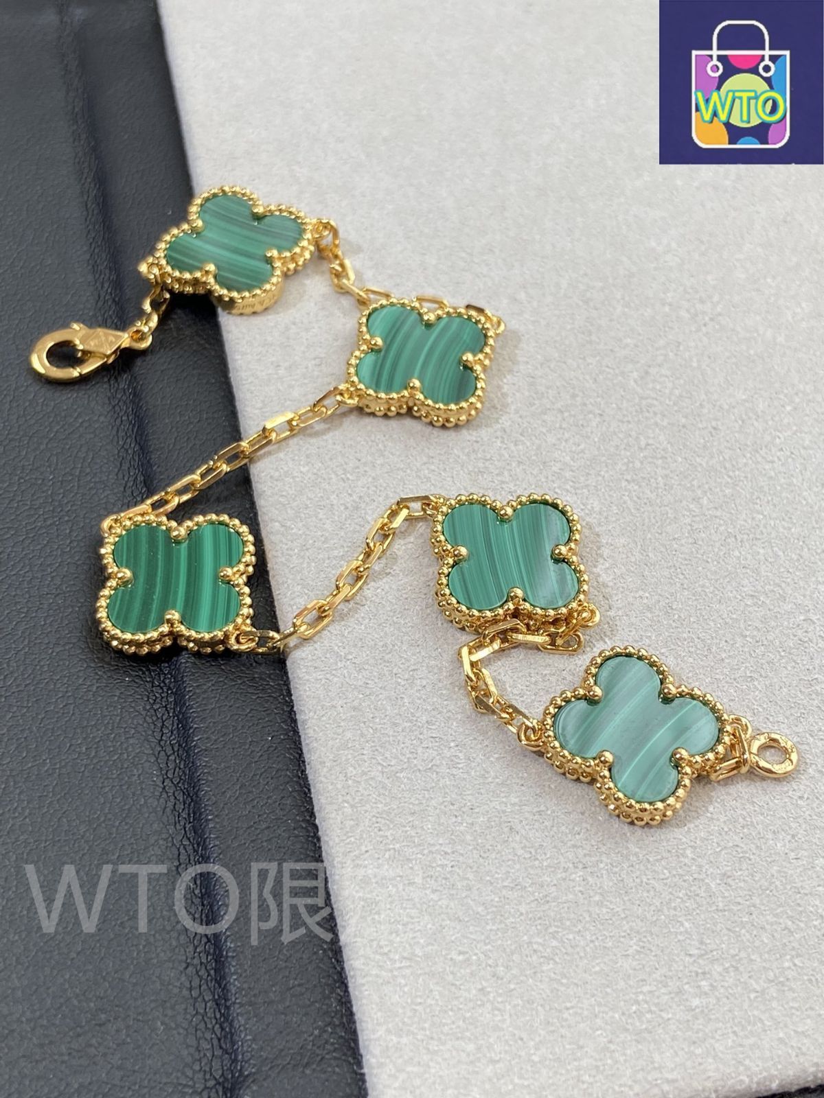 Van Cleef - Arpels ヴァンクリーフ＆アーペル 四つ葉のクローバー マラカイト ファイブフラワー ブレスレット｜ ｜ -WTO輸入1