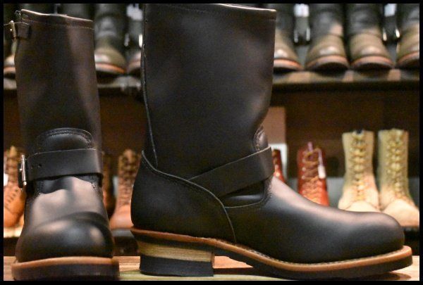 8.5D ♥ 09年 レッドウィング 2268 エンジニア 黒 ブラッククローム スチールトゥ ブーツ redwing HOPESMORE FI220