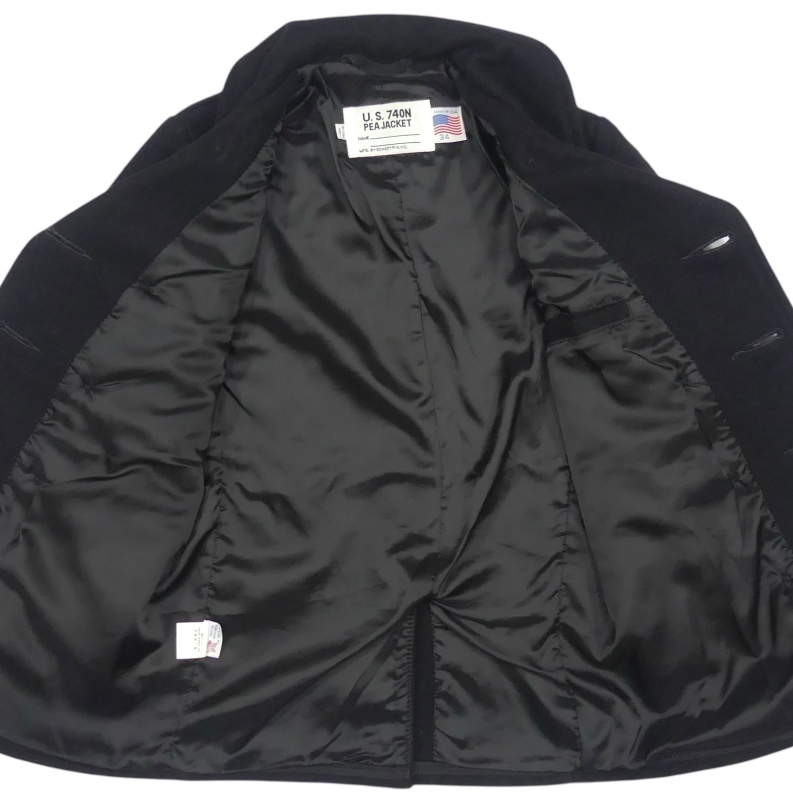 希少サイズ✨schott ウール ピーコート USA製 黒 サイズ44 希少サイズ✨schott ウール ピーコート USA製 黒 サイズ44 楽天市場