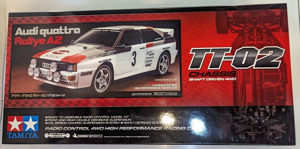 タミヤ 電動RCカー アウディ クワトロ ラリー A2 TT-02シャーシ