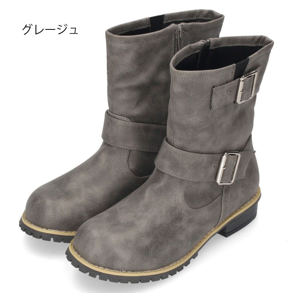 ブーツ レディース ショートブーツ 黒 茶色 厚底 合皮