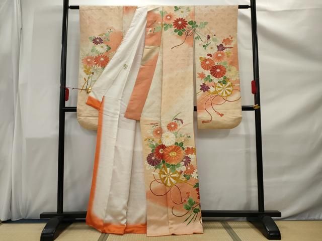 平和屋着物○豪華振袖 駒刺繍 枝垂れ桜 暈し染め 金彩 金通し地