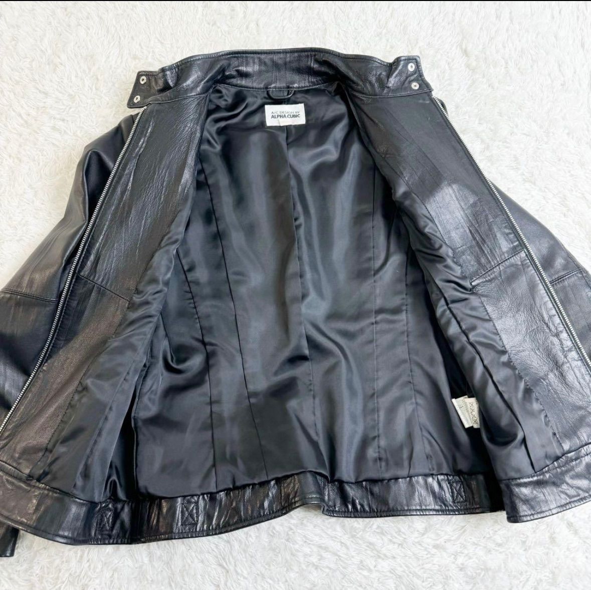 ALPHA CUBIC 羊革 シングルライダース ジャケット アルファ