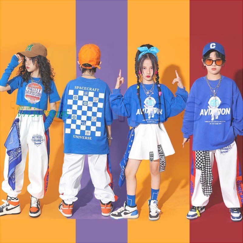 ヒップホップ キッズ キッズダンス衣装 セットアップ ダンス衣装 半袖 tシャツ 緑 ベースボール 衣装 黒 ダンス ストリート ブラウン Tシャツ tシャツの通販