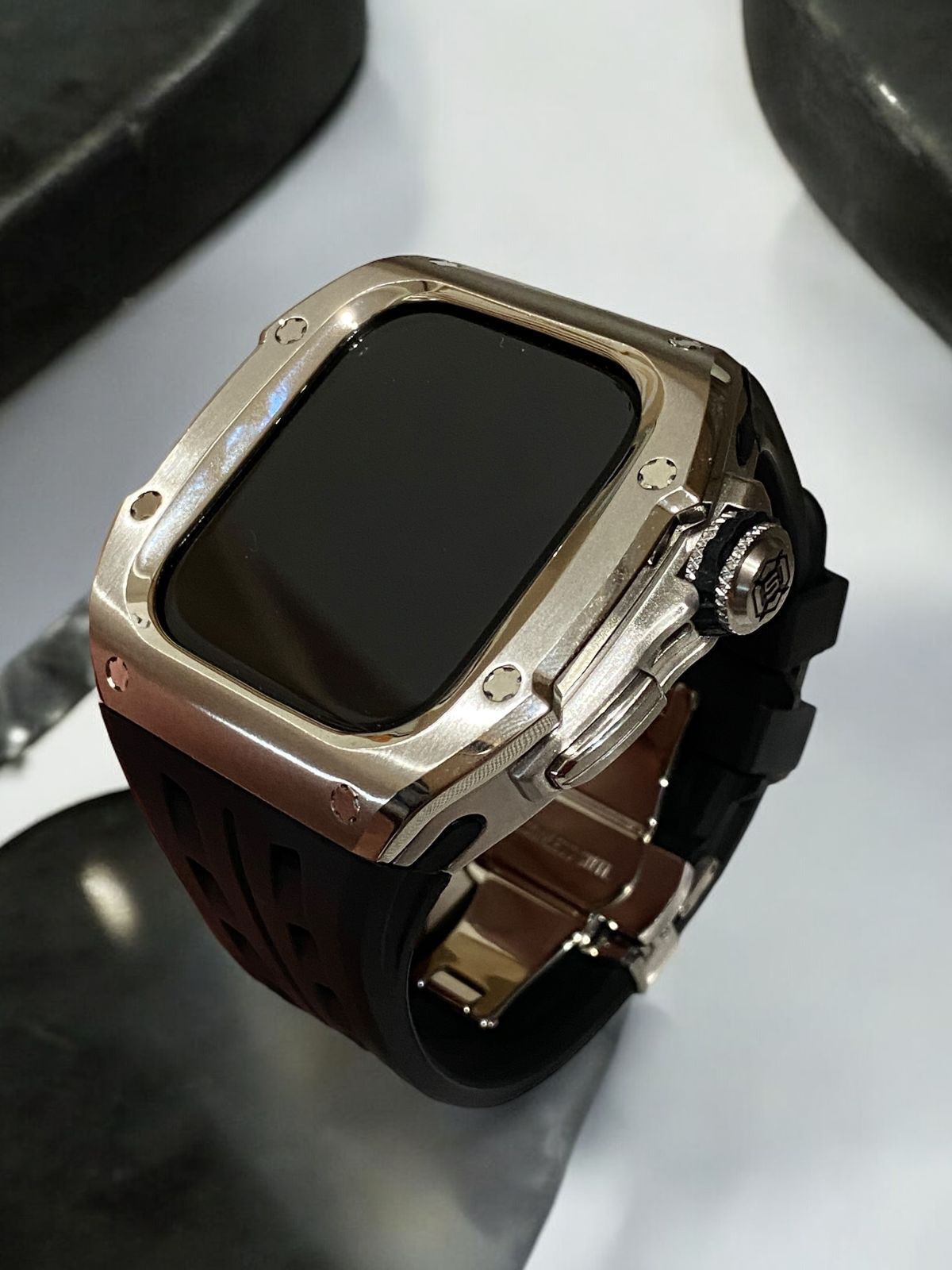 タイトル　アップルウォッチカバーケースApple Watchラバーバンドベルト メタル　31