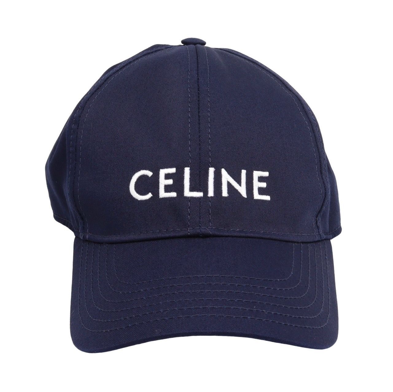 CELINE セリーヌ ベースボールキャップ 2AUA1242N ロゴ 刺繍 コットン ネイビー 紺色 Sサイズ キャップ 帽子 アパレル