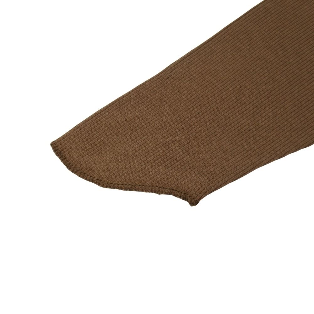 未使用 OVER NEATH オーバーニース リブ ロングスリーブ Tシャツ 長袖 Uネック カットソー S Mocha モカブラウン レディース 古着 中古 未使用 OVER NEATH オーバーニース リブ ロングスリーブ Tシャツ