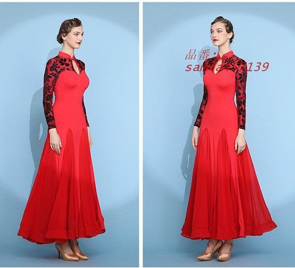 社交ダンスドレス 広がる裾 競技用ドレス ダンス衣装 ダンスウェア ステージ衣装 ドレス ワンピース ワルツ 大きいサイズ am4a457139 LLC-HASEGAWATOSO_COM