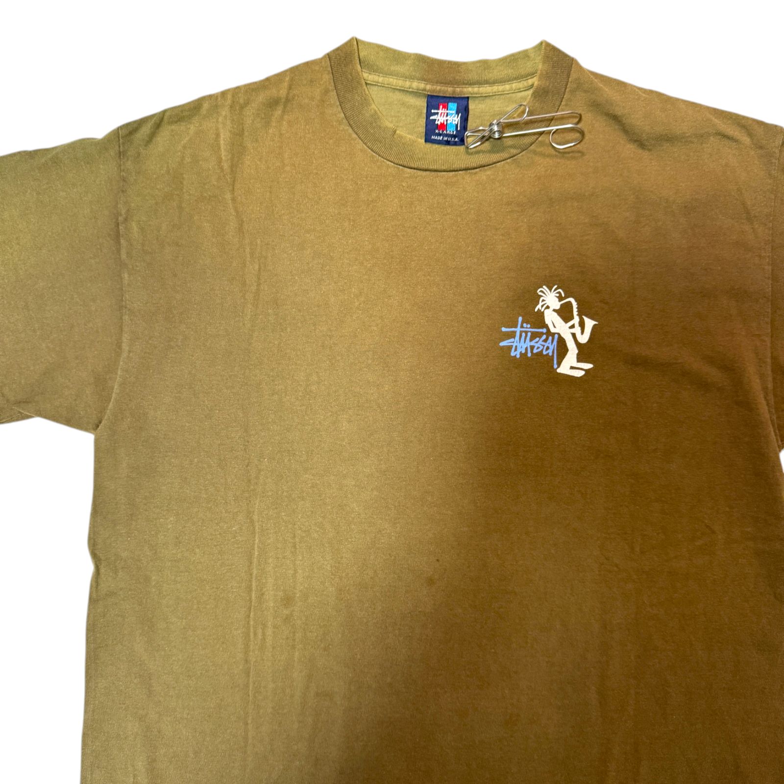 90s OLD STUSSY シャドーマン サックス ジャズマン Tシャツ XL