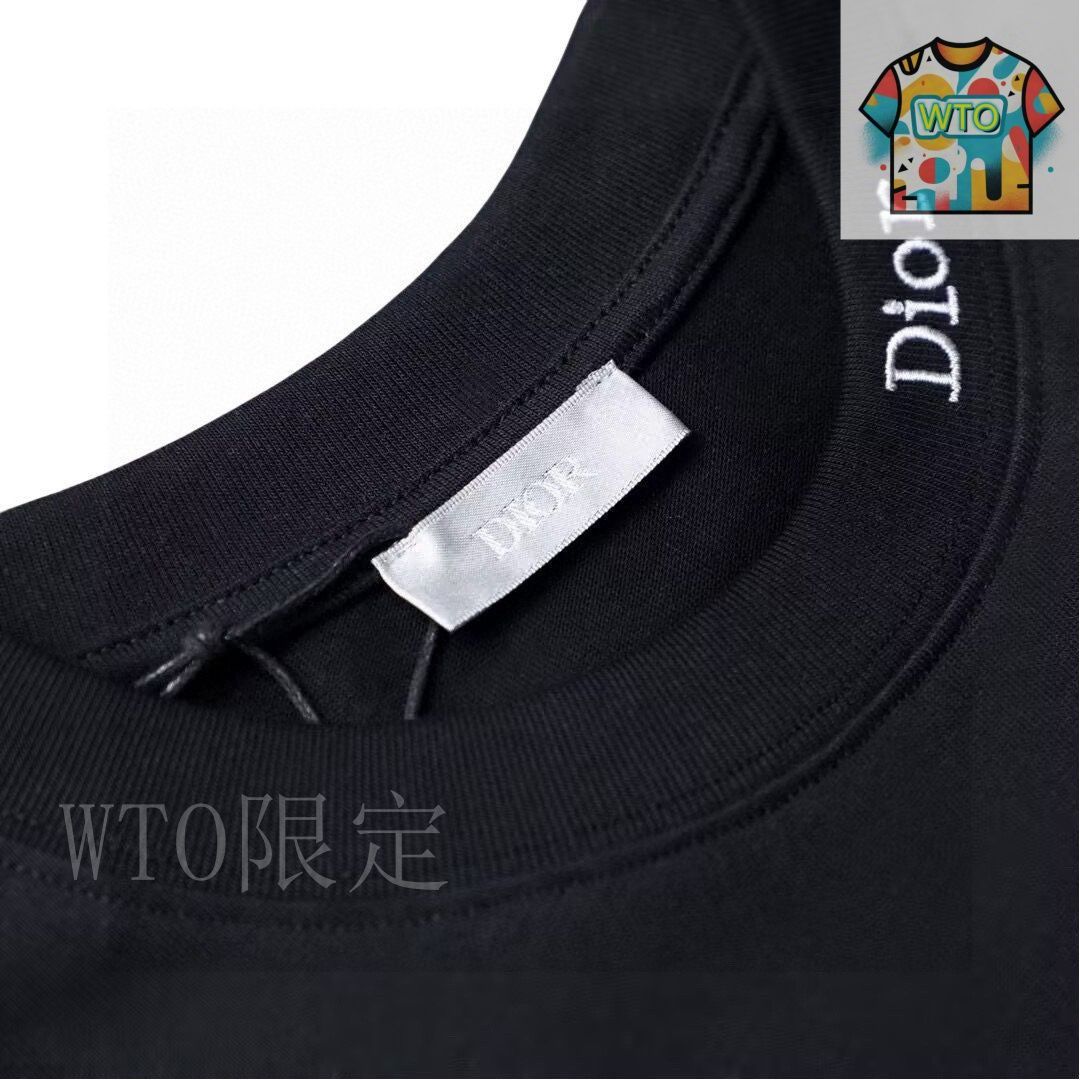 今日WTO】Dior サマーニュー 襟裏アルファベット刺繍丸首 T-LJ14