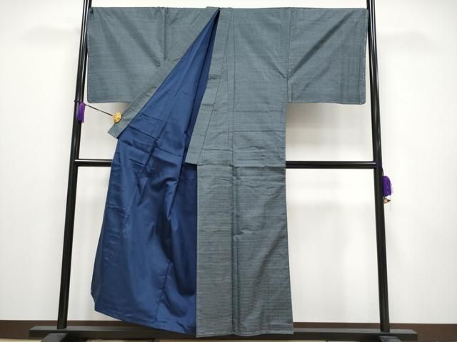 平和屋着物 上 男性 本場大島紬 アンサンブル 長襦袢セット キングサイズ 格子柄 CYAA3230s5