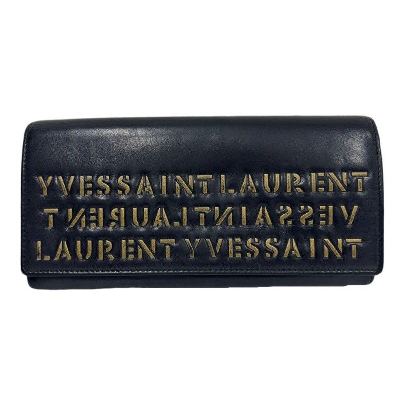 値下げ中7-37 SAINT LAURENT サンローラン長財布レザー本革黒 サンローラン SAINT LAURENT 二つ折り長財布 レディース 長財布