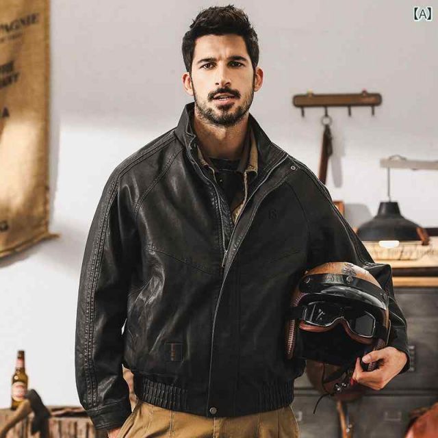 3XL 春 コーデ メンズ 用 服 シンプル ファッション オシャレ 大人 かっこいい 大きいサイズ ストリート 紳士服 アメリカン レトロ ソフトレザー ジャケット タフ ライダース ジャケット コットン ジャケット