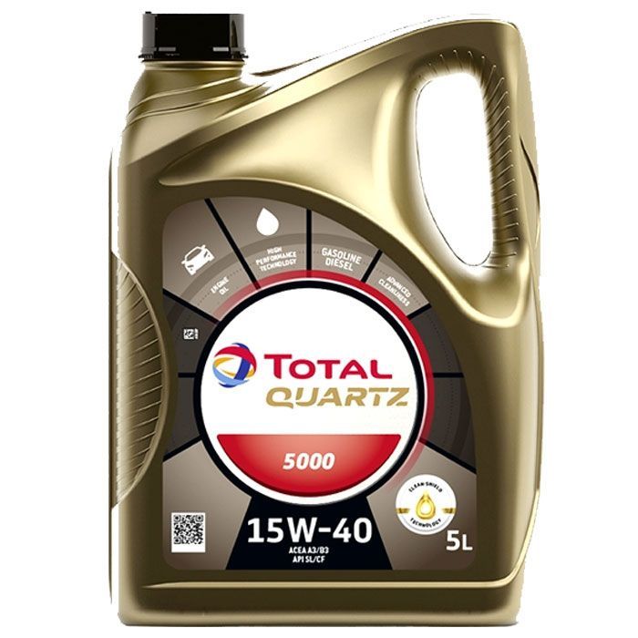 トタル TOTAL オイル QUARTZ 5000 15W-40 5L プジョー シトロエン フォルクスワーゲン メルセデス ACEA A3 B3 API SL CF