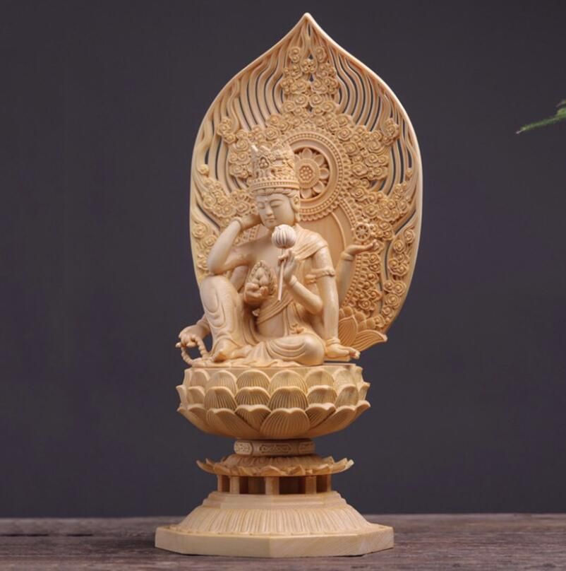 最新作 如意輪観音像 仏教美術 木彫 仏師で仕上げ品 ZCL973 最新作