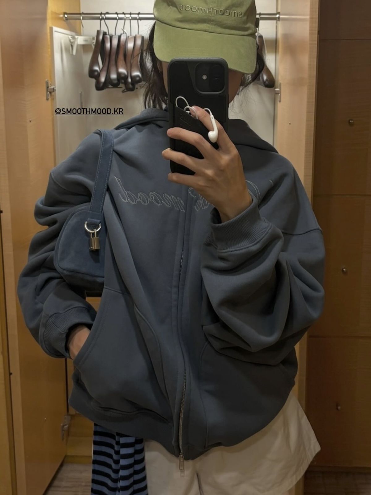 コスパ最強 韓国 smooth レター刺繍 ダブルジッパー フリース裏起毛 フード付きスウェットアウター 厚手