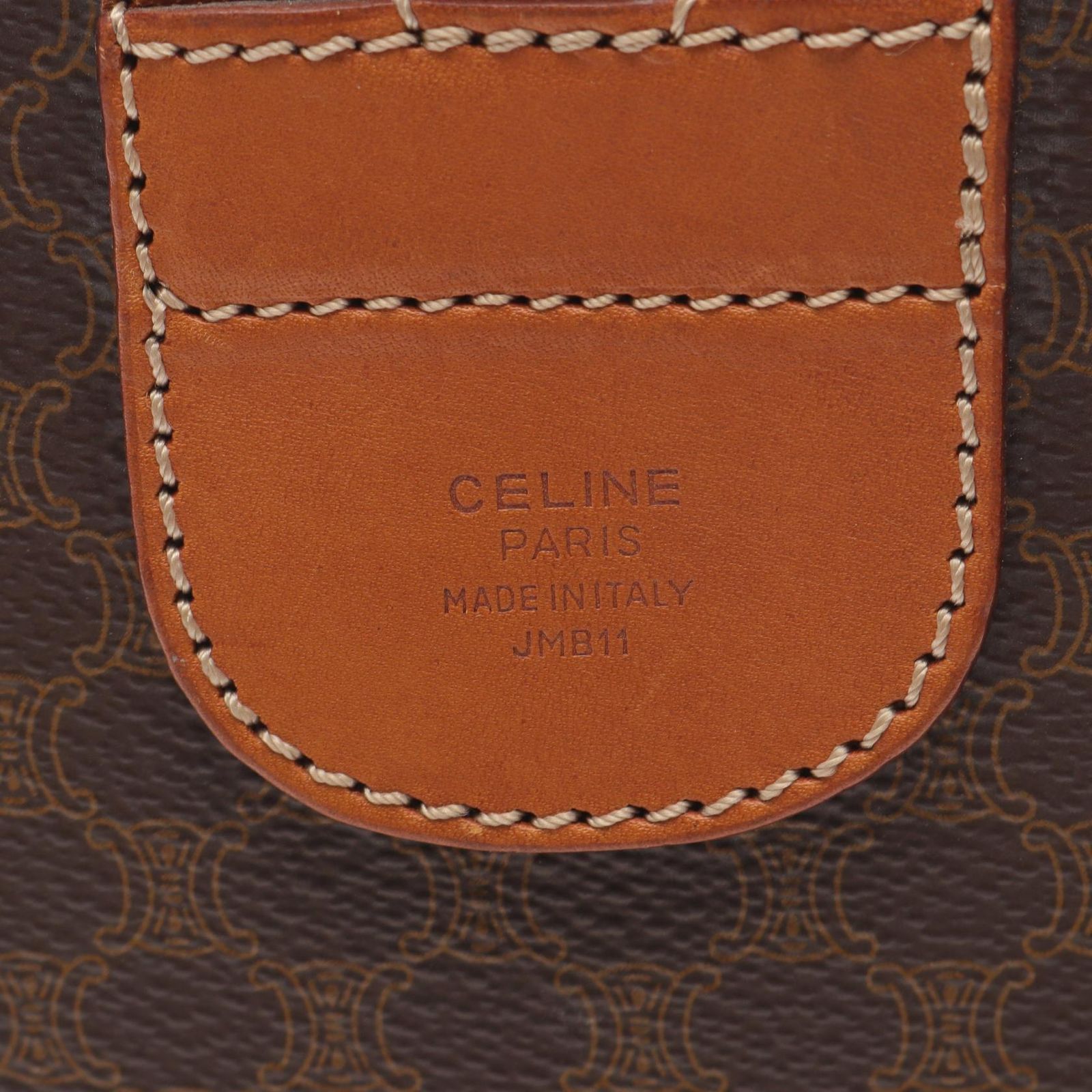 セリーヌ CELINE ボストンバッグ マカダム ダークブラウン PVC