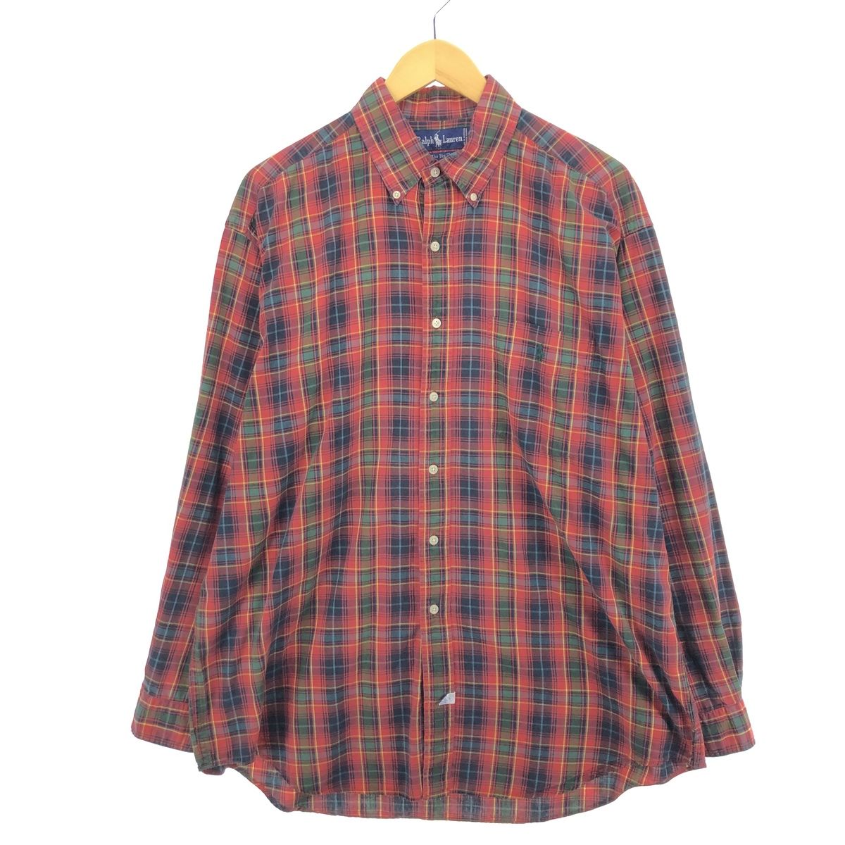 古着 ラルフローレン Ralph Lauren The big shirt 長袖 ボタンダウンチェックシャツ メンズL相当/eaa486040
