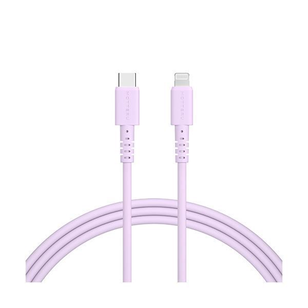 まとめ オウルテックMOTTERU C to Lightning シリコンケーブル ペールアイリス 2m MOT-SCBCLG200-PU 1本 ×3セット