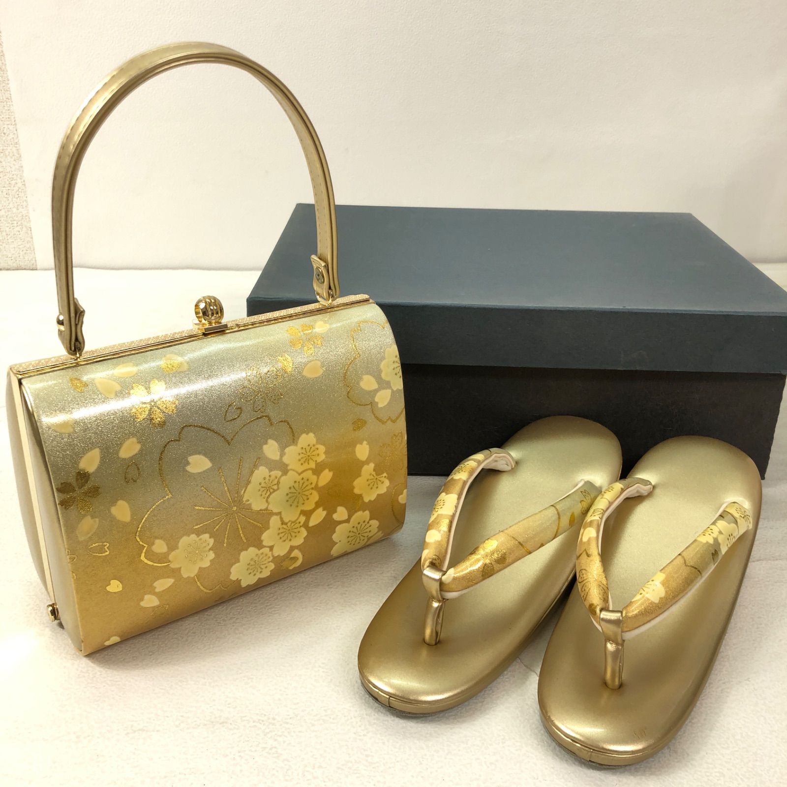 美品・匿名配送OK】草履 バッグ セット ／ Zori Sandals & Handbag Set