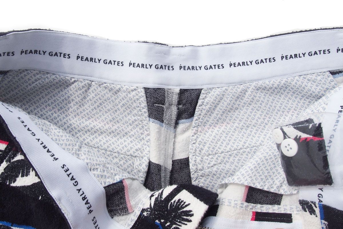 【激安大特価！】 ｜♥｜パーリーゲイツ｜pearly gates｜ヤシの木×ボーダー柄 パイルショートパンツ｜055-1232608｜レディースゴルフウェア｜1 【送料無料】